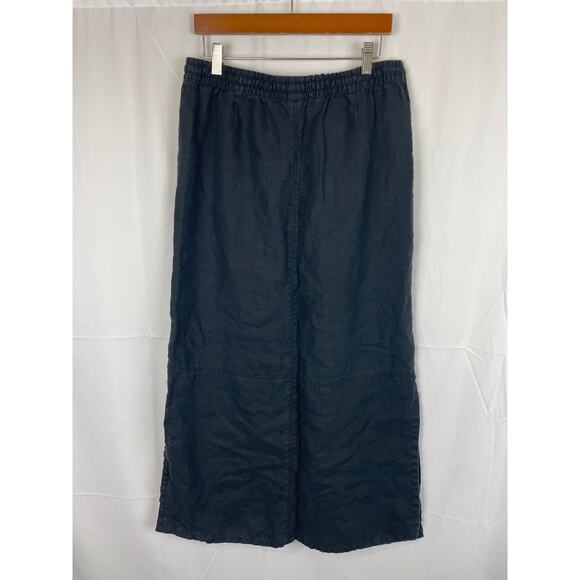 Garnet Hill Women's Black Linen Elastic Waist Pull On Maxi Skirt 42728 Size 4 - Picture 5 of 8